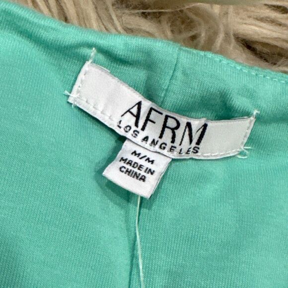 NWT AFRM green ribbed crop tank top size medium - Picture 2 of 4